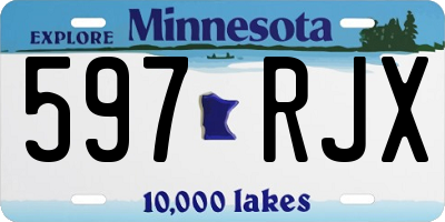 MN license plate 597RJX