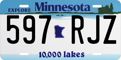 MN license plate 597RJZ