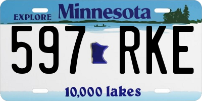 MN license plate 597RKE