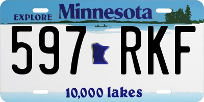 MN license plate 597RKF
