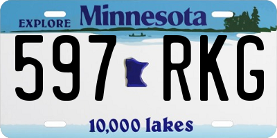 MN license plate 597RKG