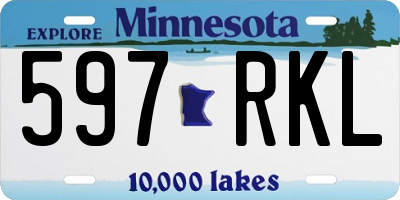 MN license plate 597RKL