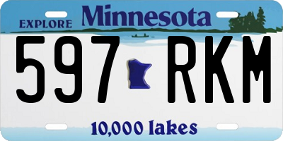 MN license plate 597RKM