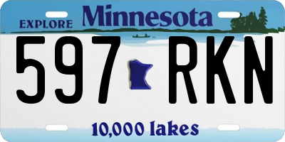 MN license plate 597RKN