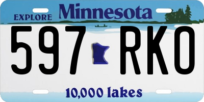 MN license plate 597RKO