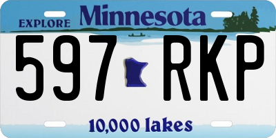 MN license plate 597RKP