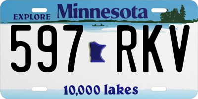 MN license plate 597RKV