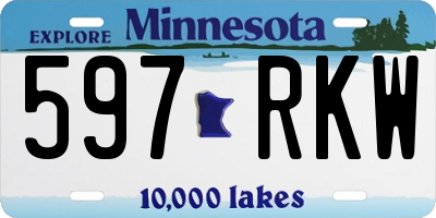 MN license plate 597RKW