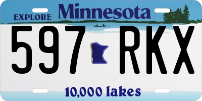 MN license plate 597RKX