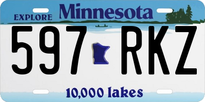 MN license plate 597RKZ