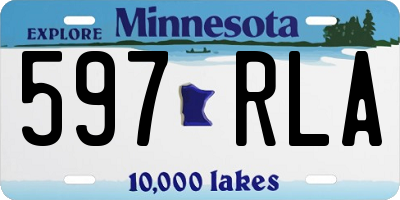 MN license plate 597RLA