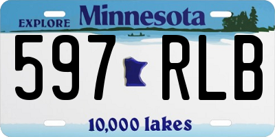 MN license plate 597RLB