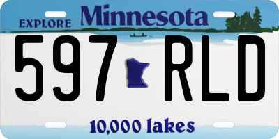 MN license plate 597RLD