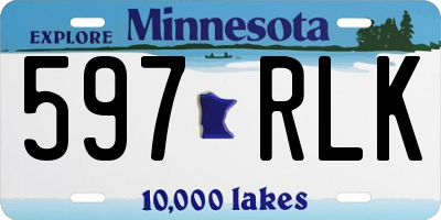 MN license plate 597RLK