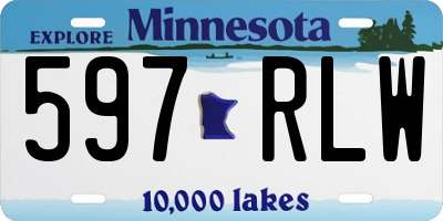 MN license plate 597RLW