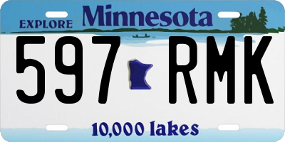 MN license plate 597RMK