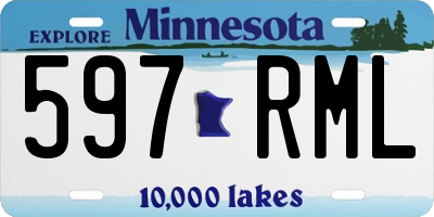 MN license plate 597RML