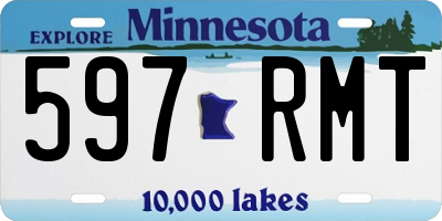 MN license plate 597RMT