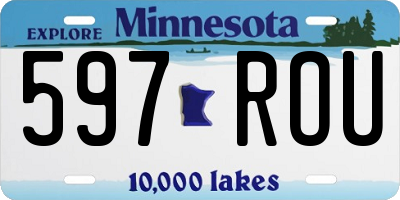 MN license plate 597ROU