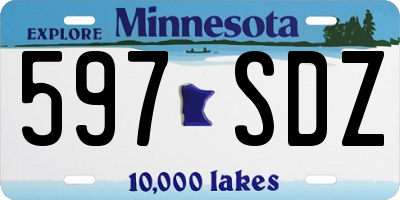 MN license plate 597SDZ