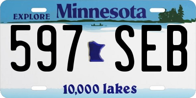 MN license plate 597SEB