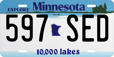 MN license plate 597SED