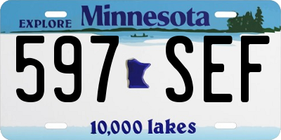 MN license plate 597SEF