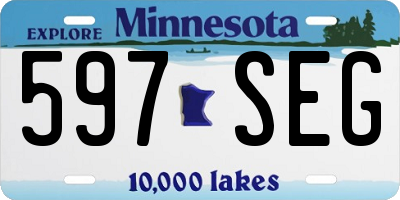MN license plate 597SEG