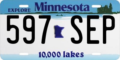 MN license plate 597SEP