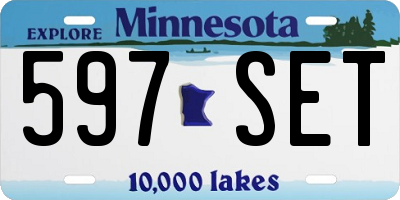 MN license plate 597SET