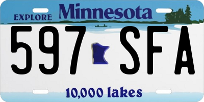 MN license plate 597SFA