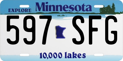 MN license plate 597SFG
