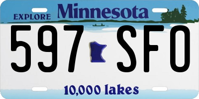 MN license plate 597SFO