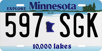 MN license plate 597SGK