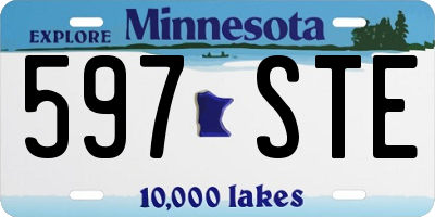 MN license plate 597STE