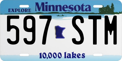 MN license plate 597STM