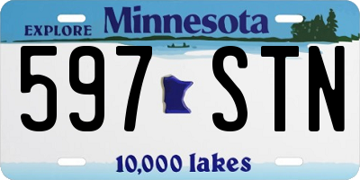 MN license plate 597STN