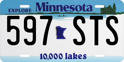 MN license plate 597STS