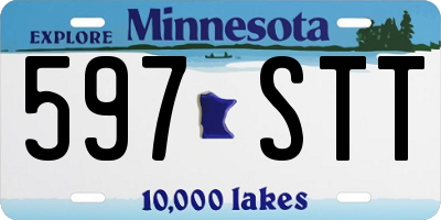MN license plate 597STT