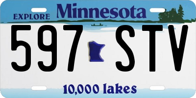 MN license plate 597STV