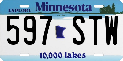 MN license plate 597STW
