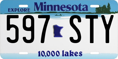 MN license plate 597STY