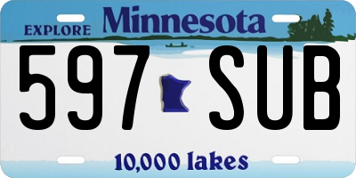 MN license plate 597SUB