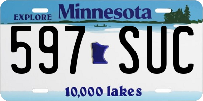 MN license plate 597SUC