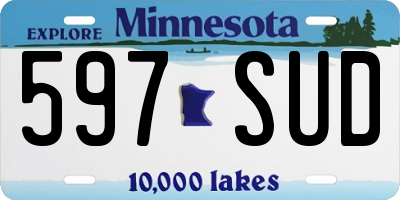 MN license plate 597SUD