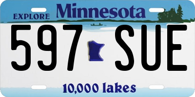 MN license plate 597SUE
