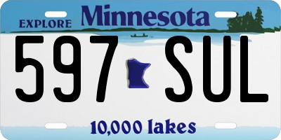 MN license plate 597SUL