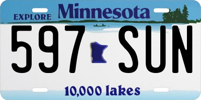 MN license plate 597SUN