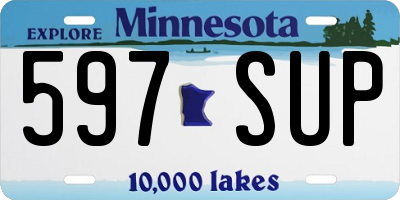 MN license plate 597SUP