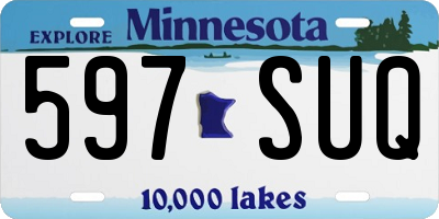 MN license plate 597SUQ